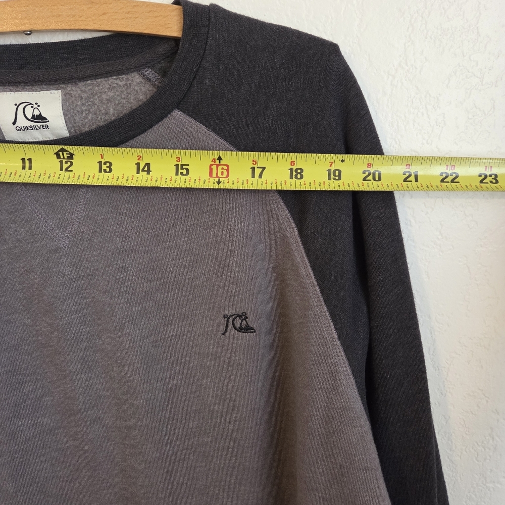 Quicksilver Men’s GreyBlack Sweatshirt Pullover Crewneck Surf Logo Plus Size XXL - Picture 10 of 14